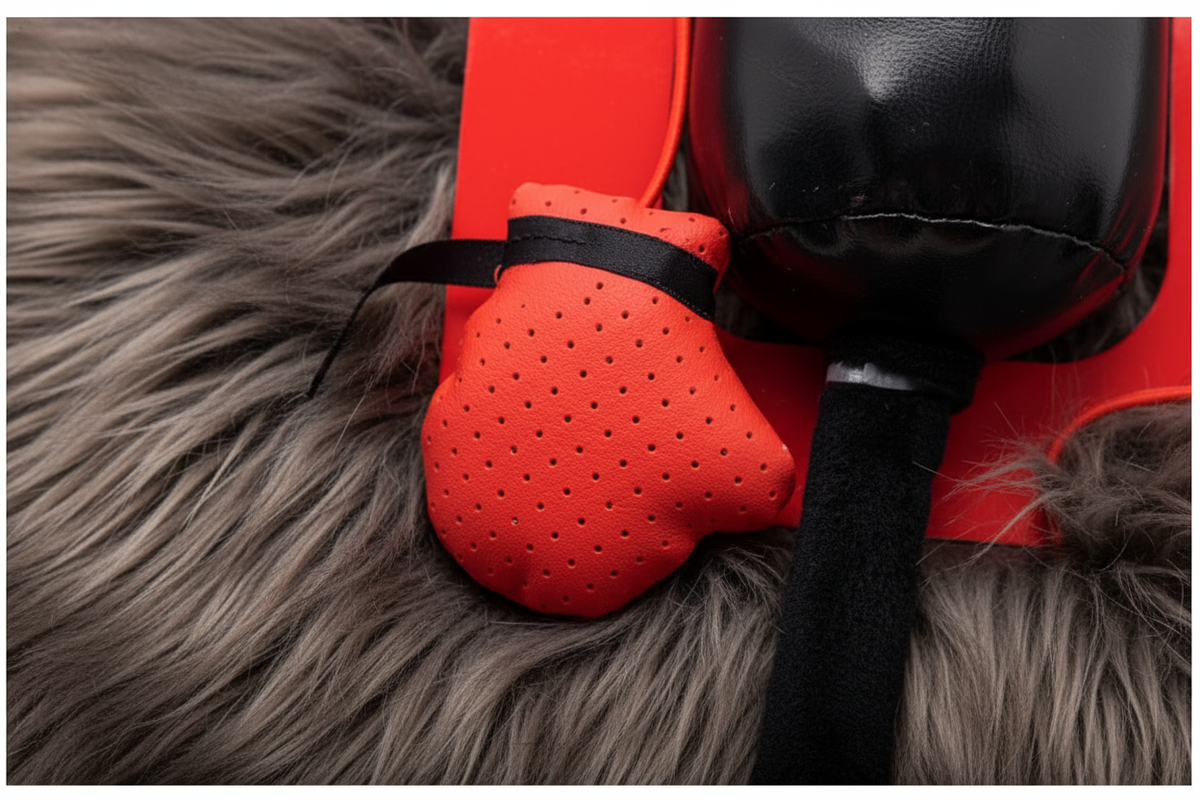 Cat Boxing Toy on Dark Fur - 2