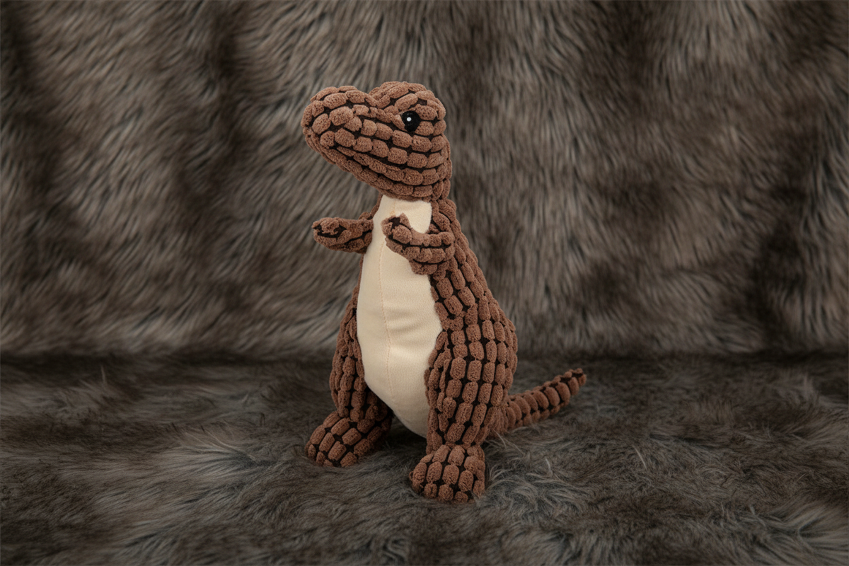 Dino Toy on Dark Fur - 11