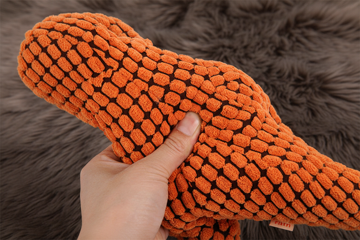 Dino Toy on Dark Fur - 7