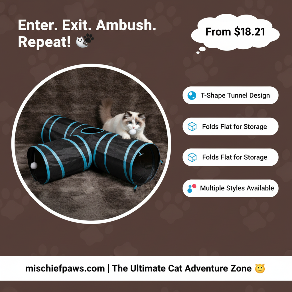Foldable T-Shape Cat Tunnel Banner