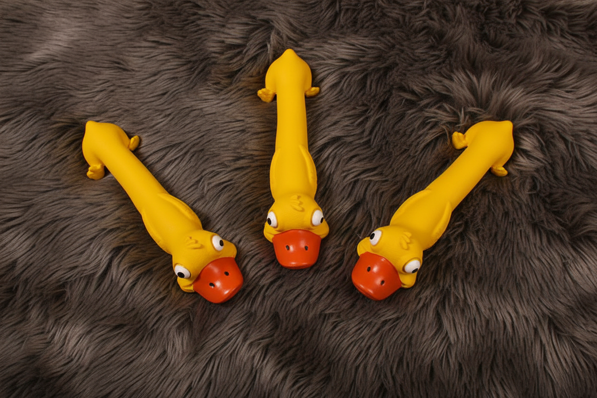 Three yellow duck toys fan arrangement