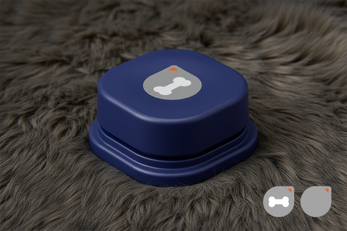 Navy blue button solo hero shot