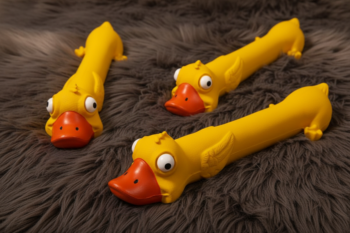 Three yellow duck toys dynamic multi-angle