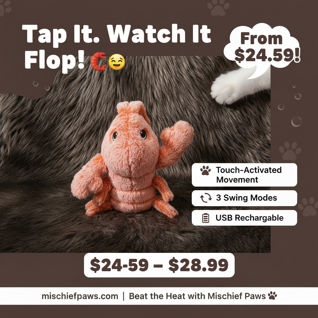 Electric jumping lobster cat toy promotional banner