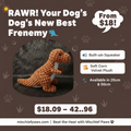 Dinosaur plush dog toy promotional banner