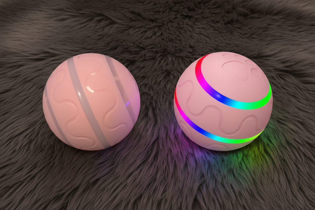 Pink ball OFF vs ON comparison