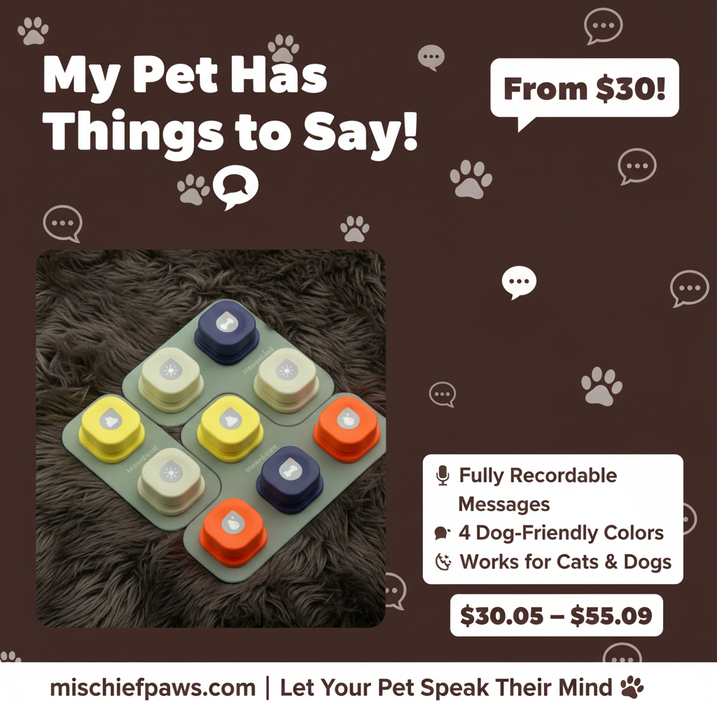 Mischief Paws Communication Button Banner